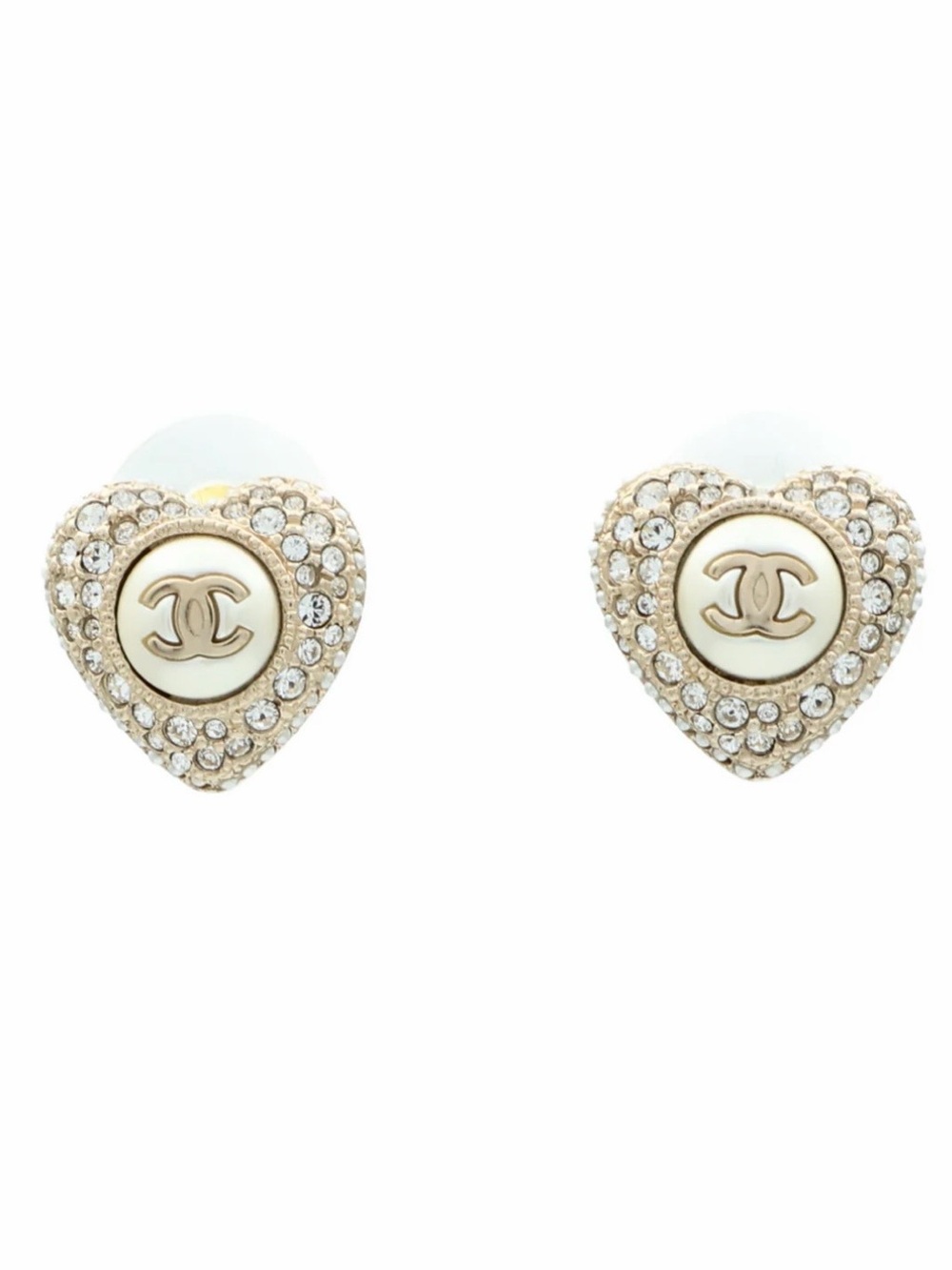 Chanel CC heart earrings